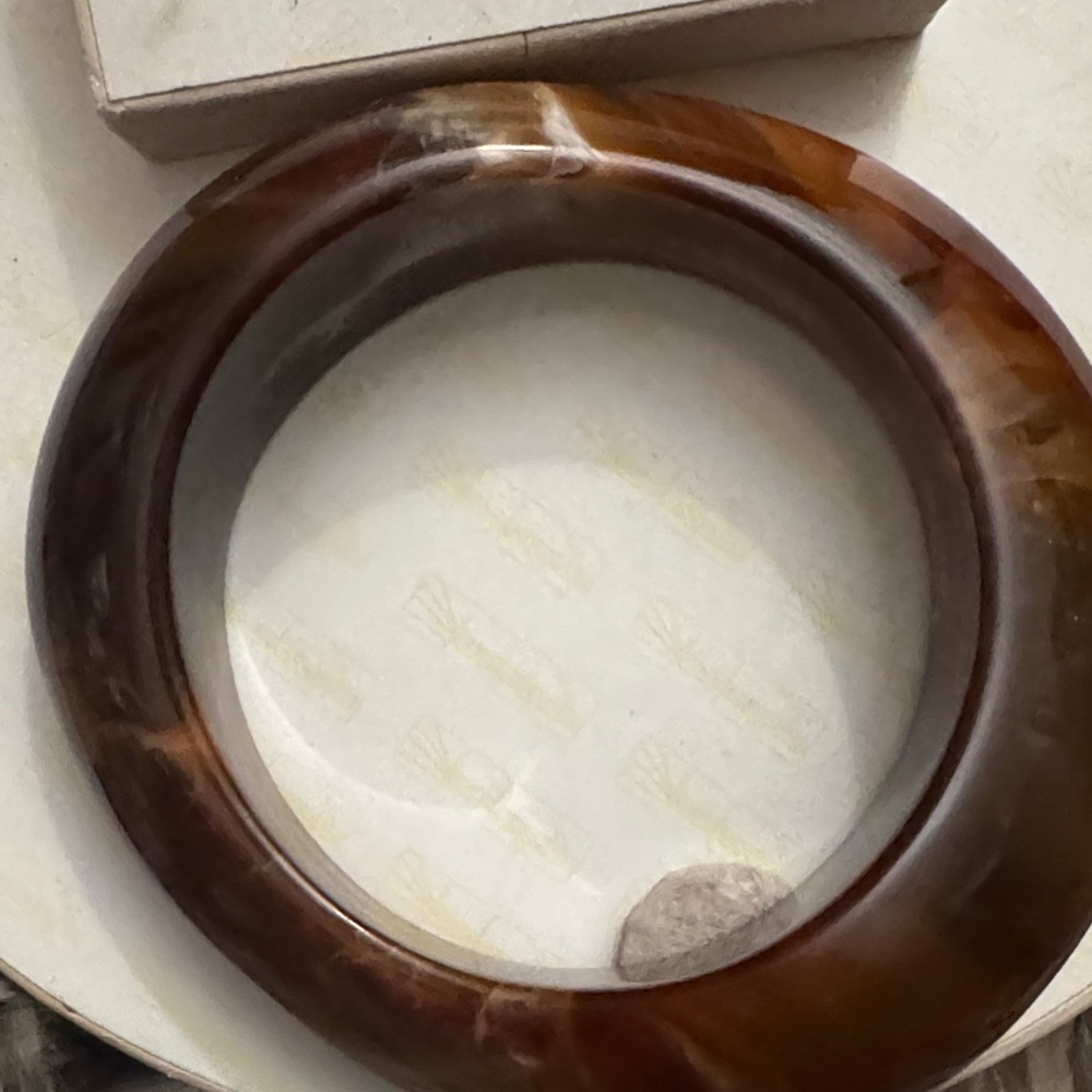 Brown Marble Bangle Bracelet